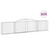 vidaXL Kosze gabionowe, 25 szt, 400x30x80/100 cm, galwanizowane żelazo