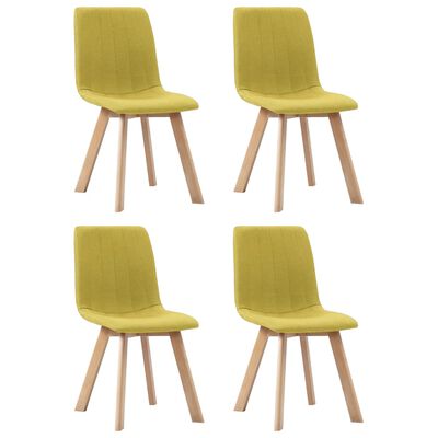 vidaXL Krzesła stołowe, 4 szt., żółte, tapicerowane tkaniną
