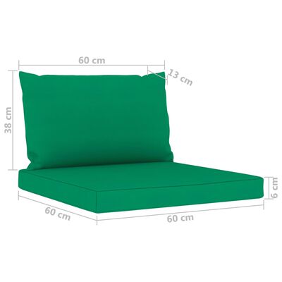 vidaXL 6-cz. zestaw mebli do ogrodu, zielone poduszki