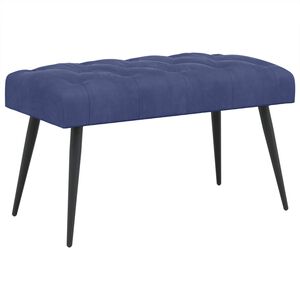vidaXL Ławka z guzikami Niebieski policyjny 80 x 40 x 46 cm Welur