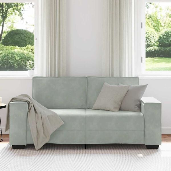 vidaXL Sofa 2-osobowa, jasnoszara, 180x78x84 cm, tapicerowana aksamitem