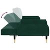 vidaXL Rozkładana kanapa z poduszkami, ciemnozielona, obita aksamitem