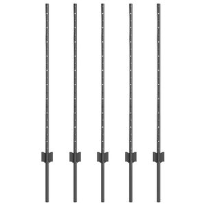 vidaXL Wbudowany słupek ogrodzeniowy 5 szt. Szary 140 cm