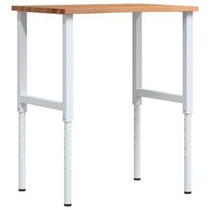 vidaXL Stolik roboczy, jasny brąz, 80x60x(71,5-98) cm, drewno dębowe