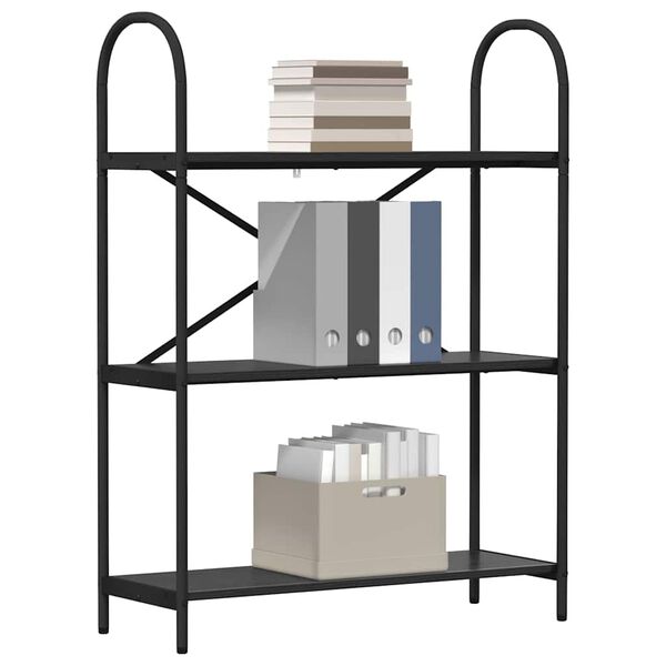 vidaXL P&oacute;łka na książki Czarny Dąb 80 x 30 x 109 cm