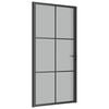 vidaXL Drzwi wewnętrzne, 102,5x201,5 cm, czarne, szkło i aluminium