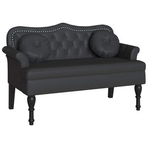vidaXL Fotel Chesterfield Czarny 120,5 x 65 x 75 cm Sk&oacute;ra ekologiczna