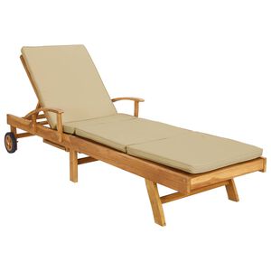vidaXL Leżak 100% Poliester, solidny teak