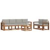 vidaXL Zestaw sof na zewnątrz z poduszką 7 pcs Naturalny i Jasny Szary