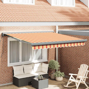 vidaXL Zwijana markiza, ż&oacute;łto-biała, 3x2,5 m, tkanina i aluminium