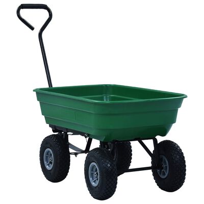 vidaXL Ogrodowy wózek ręczny z wywrotką, 300 kg, 75 L, zielony
