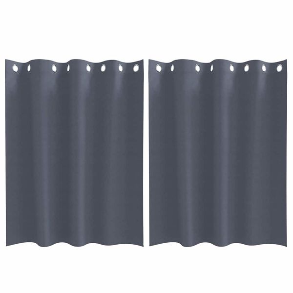 vidaXL Firany blackout z k&oacute;łkami 2 pcs Antracyt 140 x 140 cm Poliester