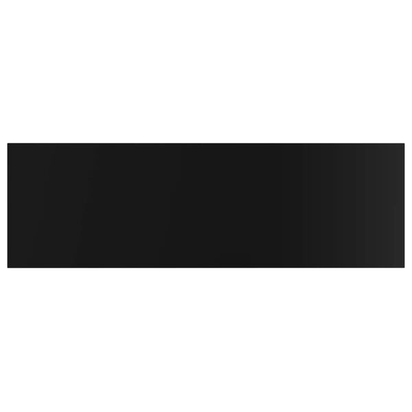 vidaXL Półki na książki, 4 szt., wysoki połysk, czarne, 80x20x1,5 cm