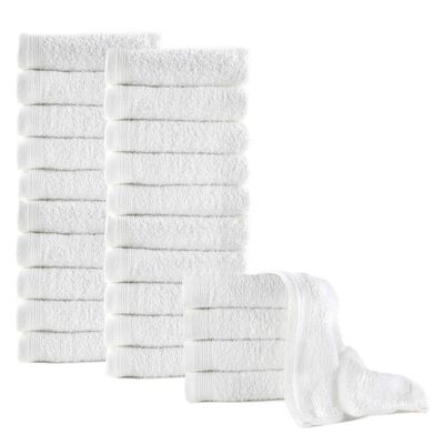 vidaXL Ręczniki hotelowe, 25 szt., bawełna, 350 g/m², 30x30 cm, białe