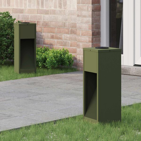 vidaXL Solarna Lampa LED na Ścieżkę 2 pcs Zielony oliwkowy