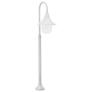 vidaXL Lampa ogrodowa na słupku, 120 cm, E27, aluminium, biała