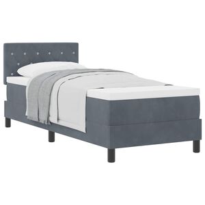 vidaXL Ł&oacute;żko sprężynowe z materacem Ciemnoszary 80 x 200 cm Aksamit