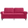 vidaXL Sofa 2-osobowa, winna czerwień, 140 cm, tapicerowana aksamitem