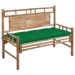 vidaXL Ławka ogrodowa z poduszką, 120 cm, bambusowa