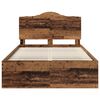 vidaXL Ramka ł&oacute;żka Stare drewno 135 x 190 cm Lite drewno sosnowe