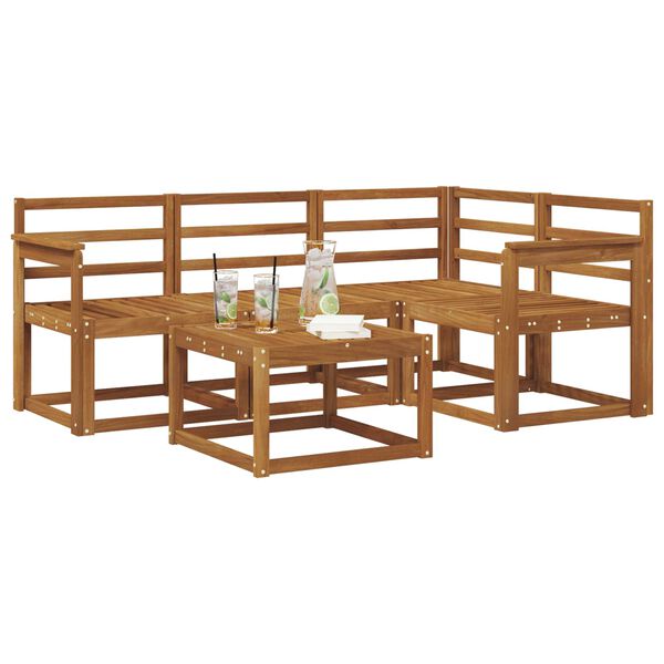 vidaXL Zestaw sof na zewnątrz 5 pcs Naturalny Lite Drewno Akacji
