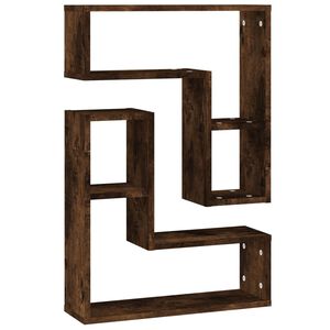 vidaXL P&oacute;łki ścienne, 2 szt., przydymiony dąb, 50x15x50 cm