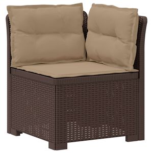 vidaXL Sofa Ogrodowa 1-osobowa z Poduszkami w Wyglądzie Rattanowym PP