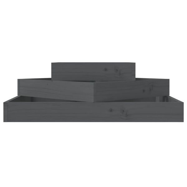 vidaXL Donica, szara, 83x83x27 cm, lite drewno sosnowe