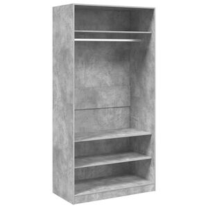 vidaXL Szafa, szarość betonu, 100x50x200 cm, materiał drewnopochodny