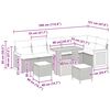 vidaXL Zestaw Sof na Ogr&oacute;d z poduszką 9 pcs Czarny i kremowy