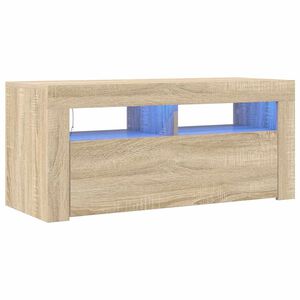 vidaXL Szafka TV z oświetleniem LED, dąb sonoma, 90x35x40 cm