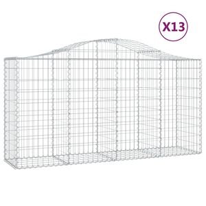 vidaXL Kosze gabionowe, 13 szt, 200x50x100/120cm, galwanizowane żelazo