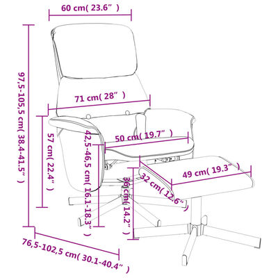 vidaXL Rozkładany fotel masujący z podnóżkiem, ciemnoszary, tkanina