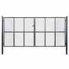 vidaXL Brama ogrodowa z siatki ocynkowanej, stal 400x200 cm, szara
