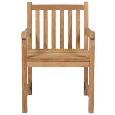 vidaXL Krzesła ogrodowe, 6 szt., kobaltowe poduszki, drewno tekowe
