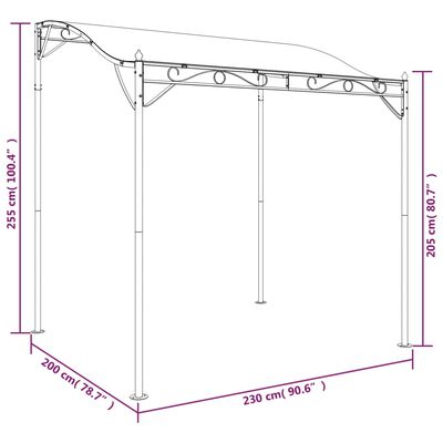 vidaXL Zadaszenie, kremowe, 2x2,3 m, 180 g/m², tkanina i stal