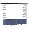 vidaXL Podniesione ł&oacute;żko z kratką i dachem Szary 203 x 40 x 136 cm PP