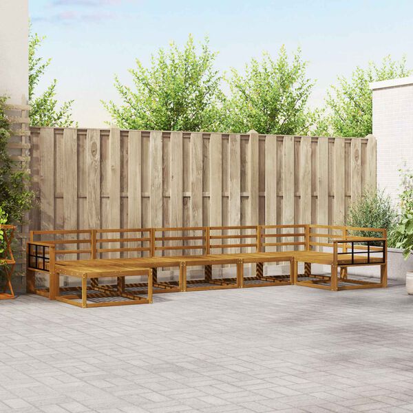 vidaXL Zestaw sof na zewnątrz 7 pcs Naturalny Lite Drewno Akacji