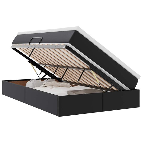 vidaXL Ł&oacute;żko z miejscem na przechowywanie i materacem Czarny