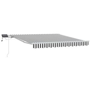 vidaXL Ręcznie zwijana markiza z LED, antracytowo-biała, 300x250 cm