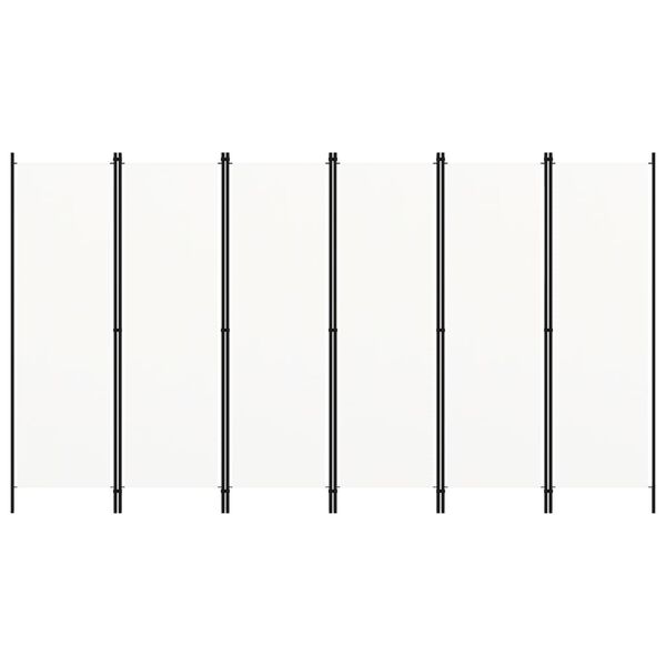 vidaXL Parawan 6-panelowy, biały, 300 x 180 cm