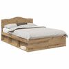 vidaXL Ramka ł&oacute;żka Dąb rzemieślniczy 140 x 190 cm Lite drewno sosnowe