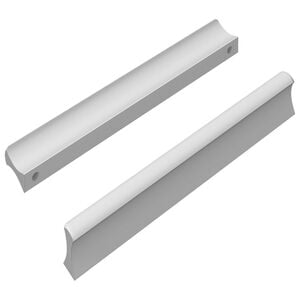 vidaXL Uchwyt Gładki 2 szt. Srebrny 105.7 x 7.4 x 15.5 mm Aluminium