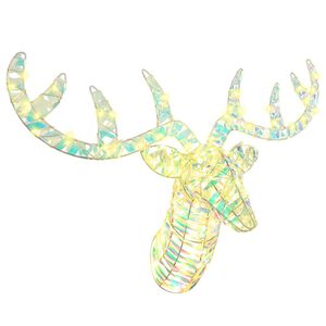 vidaXL Renifer ciągnący sanie Ciepła biel 68 x 36.5 x 62.5 cm PET