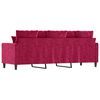vidaXL Sofa 3-osobowa, winna czerwień, 180 cm, obita aksamitem