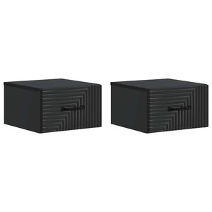 vidaXL Wisząca Szafka Nocna 2 szt. Czarny 34,5 x 33 x 20 cm