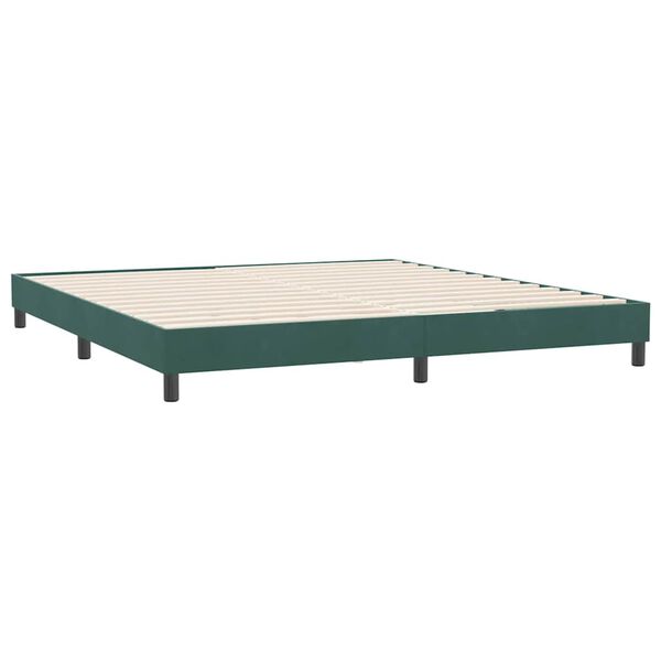 vidaXL Ł&oacute;żko typu Box Spring bez materaca Ciemnozielone 180x220 cm