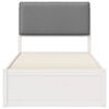 vidaXL Ramka ł&oacute;żka z tapicerowanym wezgłowiem Jasnoszary 90 x 200 cm