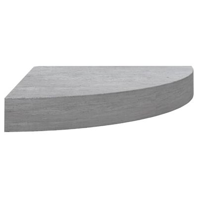 vidaXL Narożne półki ścienne, 2 szt., szarość betonu, 25x25x3,8 cm MDF