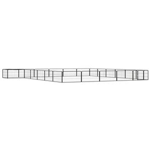 vidaXL Kojec dla psa, 24 panele, czarny, 100x50 cm, stal